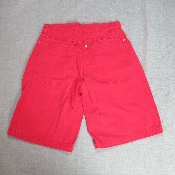 Vintage Trust Jean Shorts Size 33 Red Baggy Punk Skater Y2K 90s Heavyweight - Picture 7 of 13